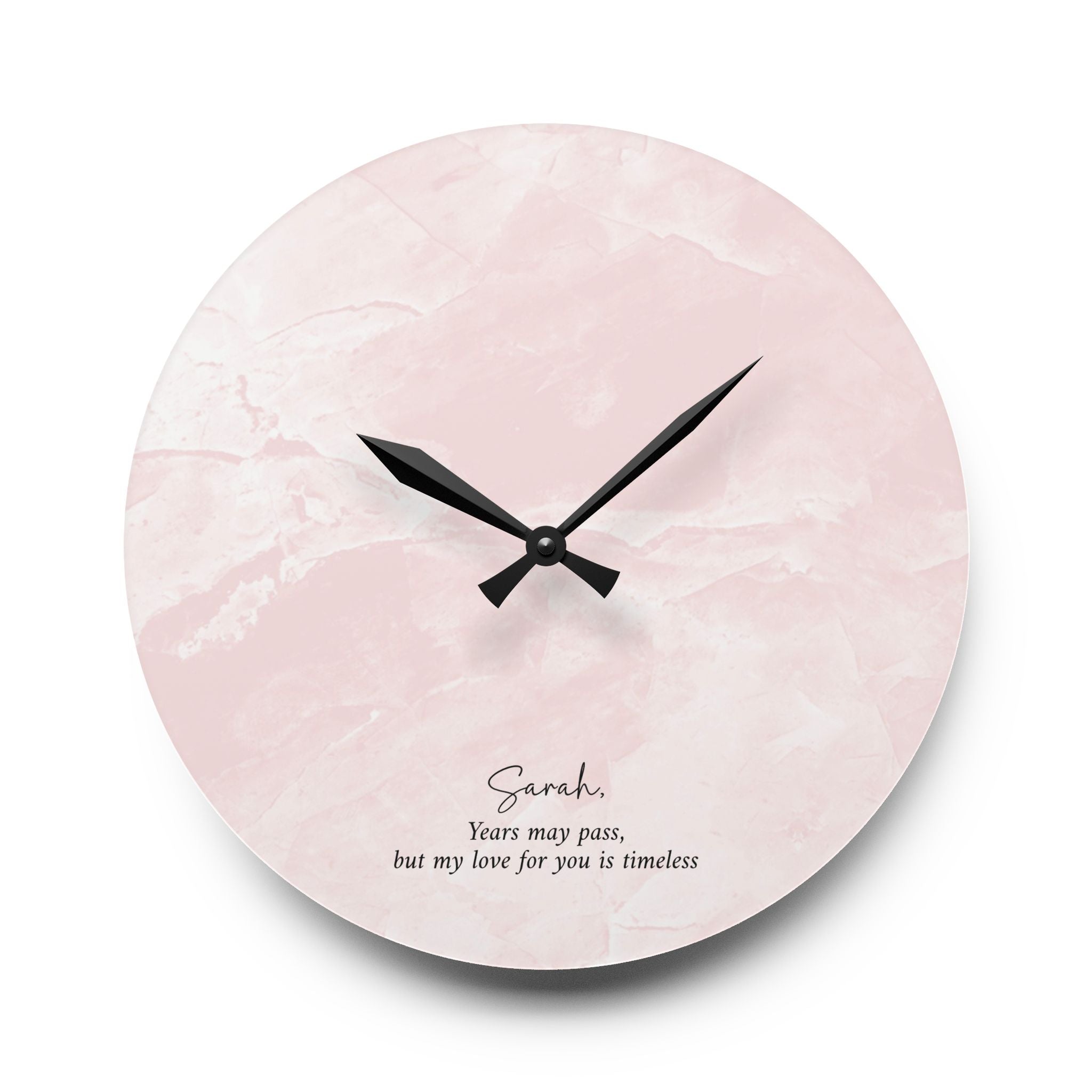 Personalized Wedding Photo Acrylic Wall Clock — Custom Couple Keepsake