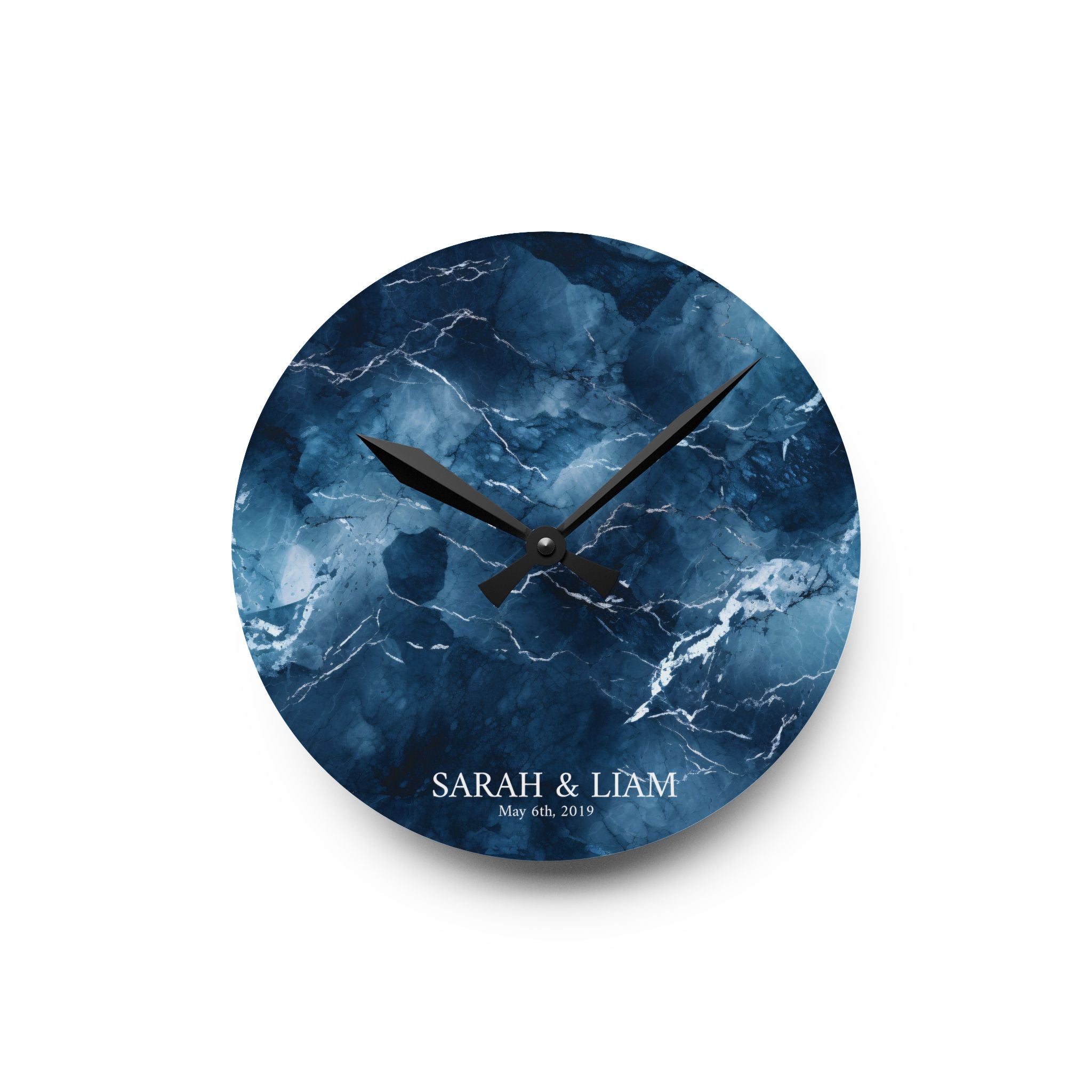 Personalized Wedding Photo Acrylic Wall Clock — Custom Couple Keepsake