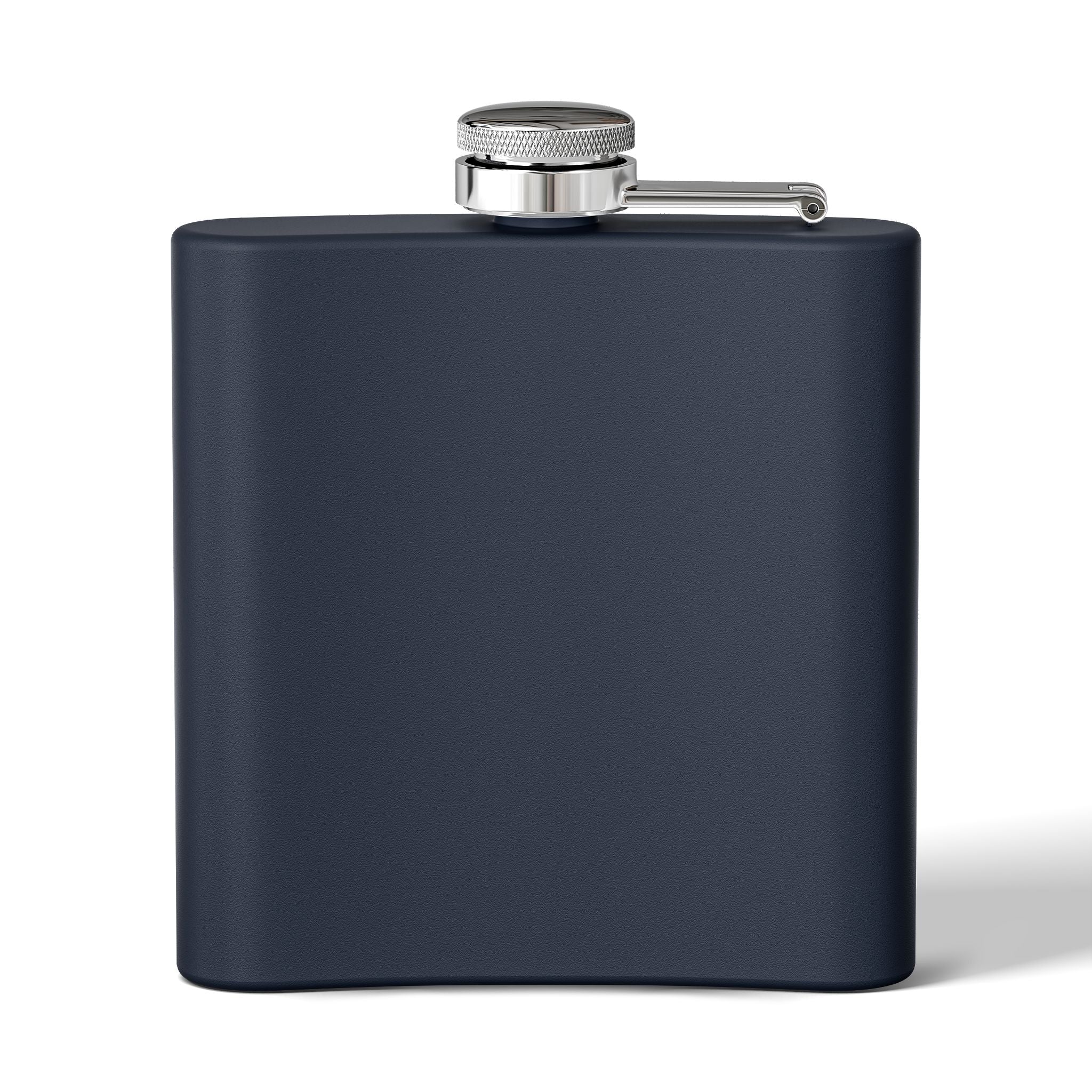 Personalized Monogram Flask — Navy Stainless Steel 6oz (Custom Name)