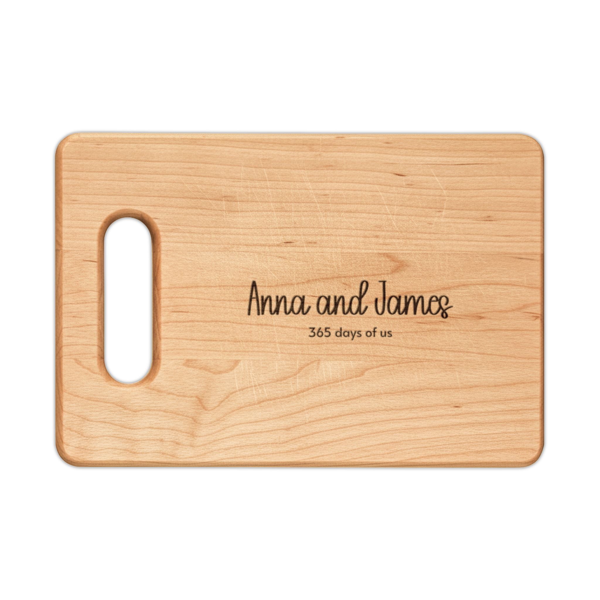 Engraved 1 Year Anniversary 365 Days of Us Wood Cutting Board