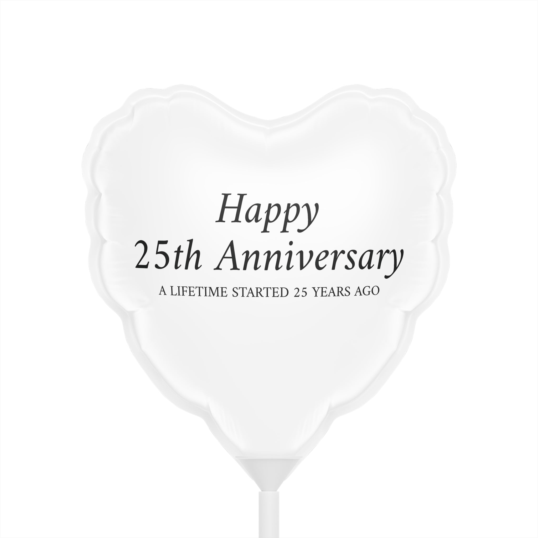 Happy Anniversary Heart Balloon — Personalized 6" White Foil Favor Balloon