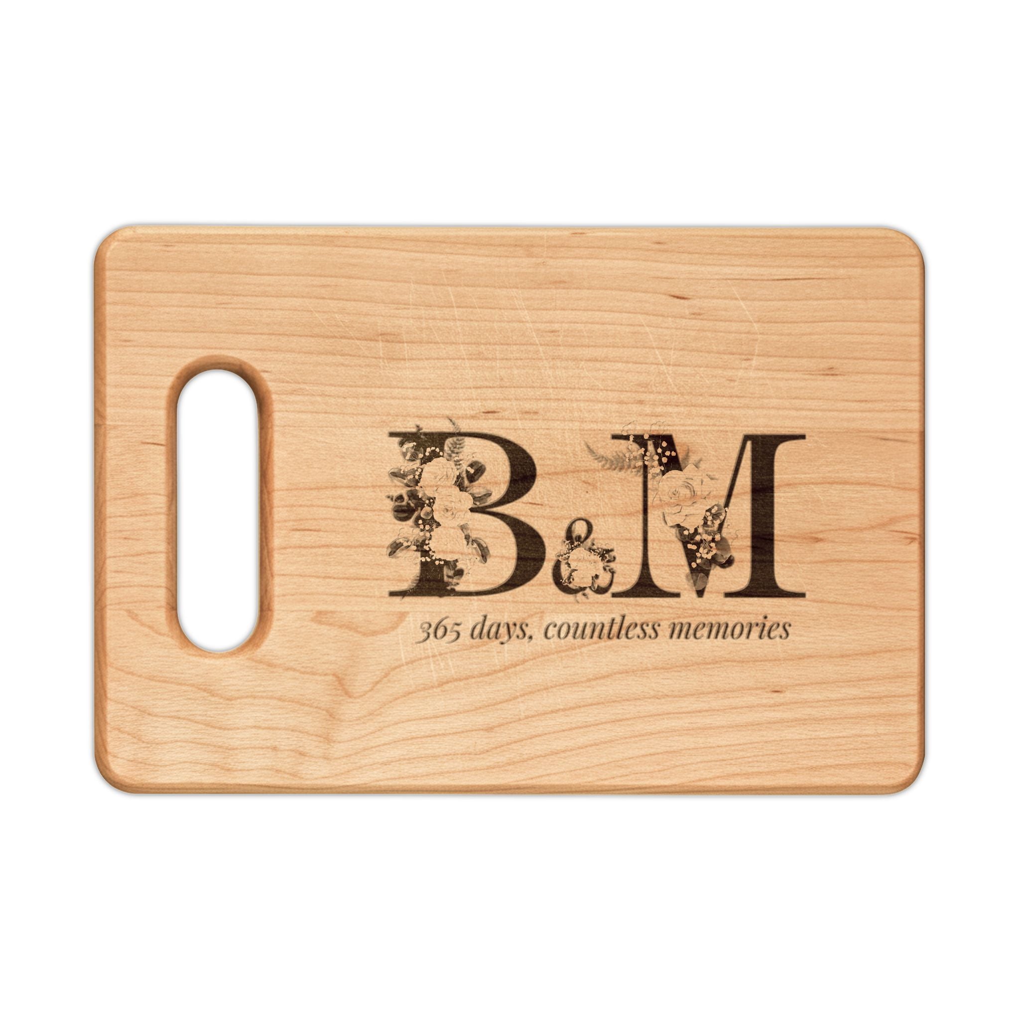 Engraved 1 Year Anniversary 365 Days Countless MemoriesCutting Board