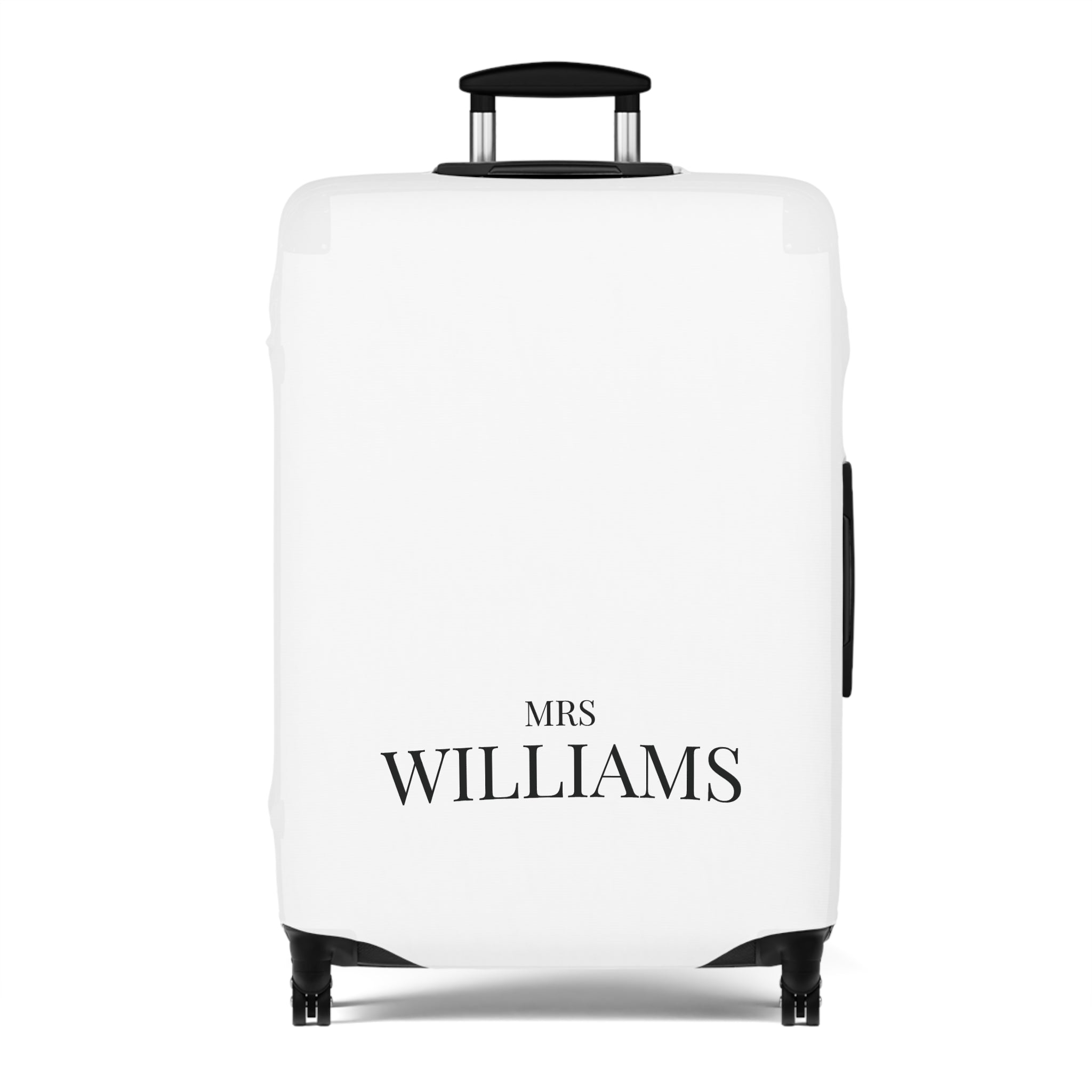 Personalized Black Luggage Cover — Monogram 'Mrs Williams' Travel Protector
