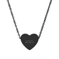 Engravable Heart Necklace — Personalized Minimalist Pendant (Silver or Black)