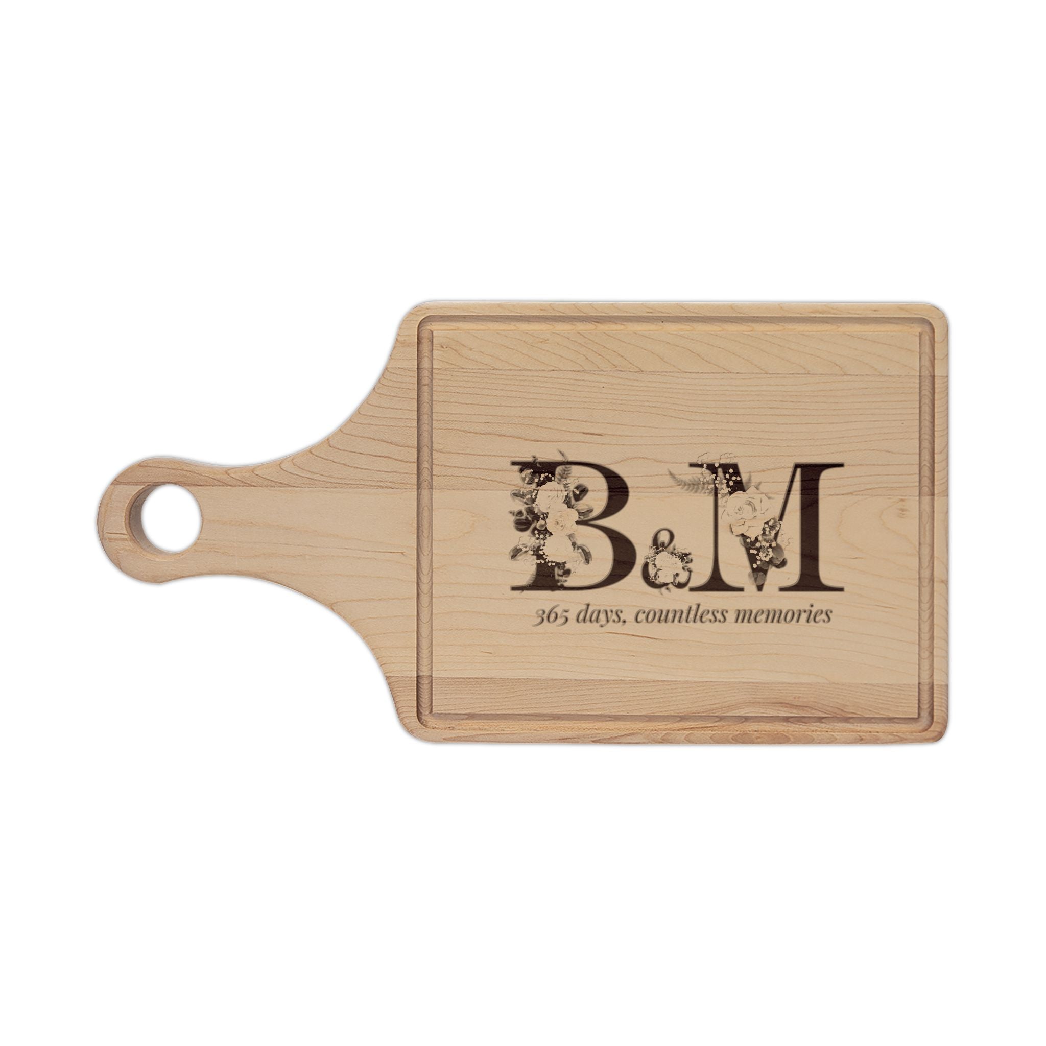 Engraved 1 Year Anniversary 365 Days Countless MemoriesCutting Board