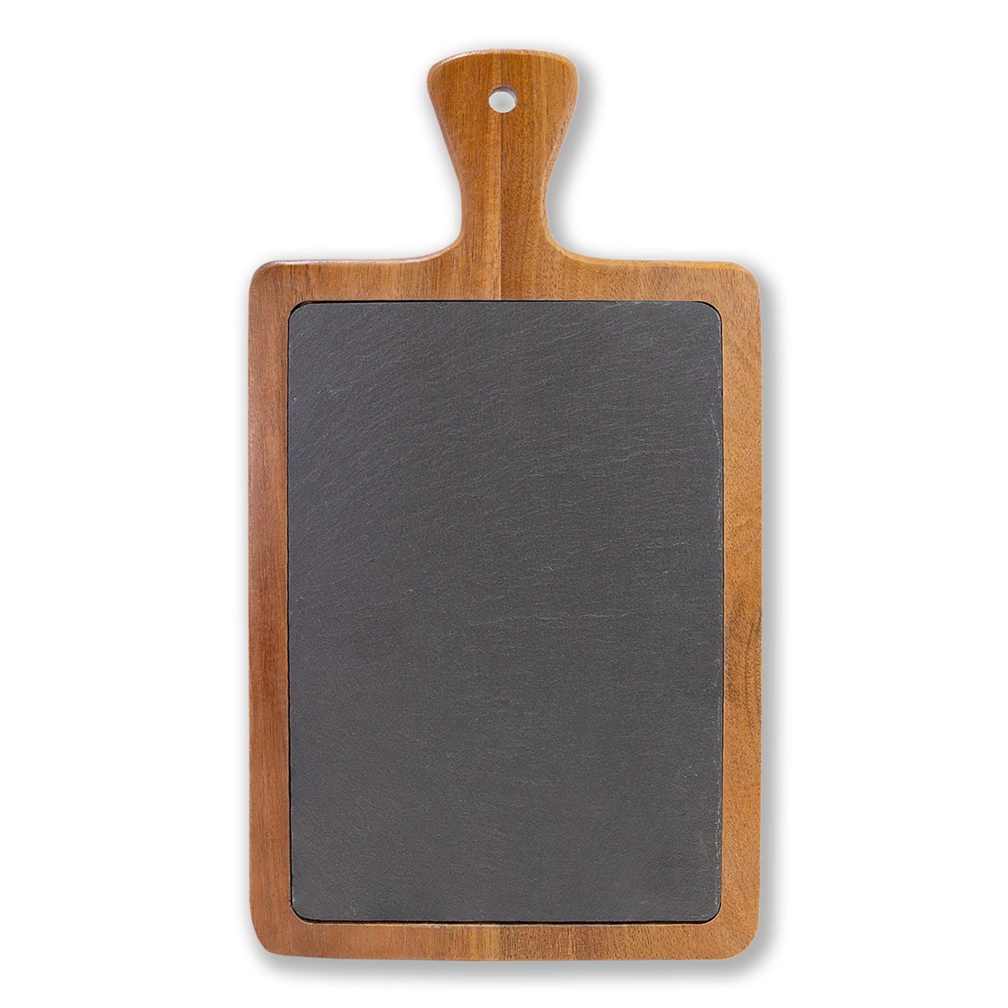 Engraved Acacia Charcuterie Board with Slate Inset & Cheese Tools