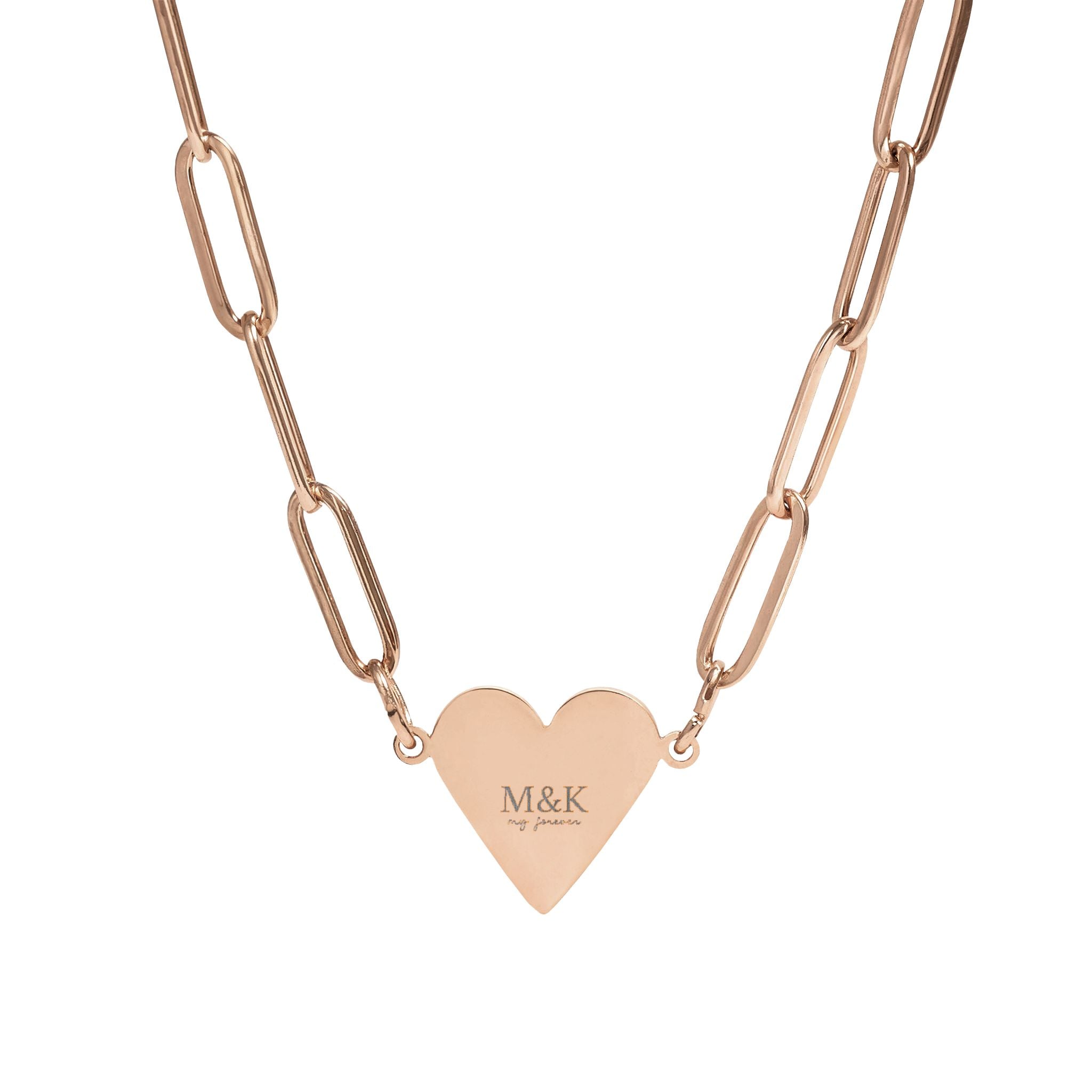Engravable Paperclip Heart Necklace – Personalized Initials Pendant