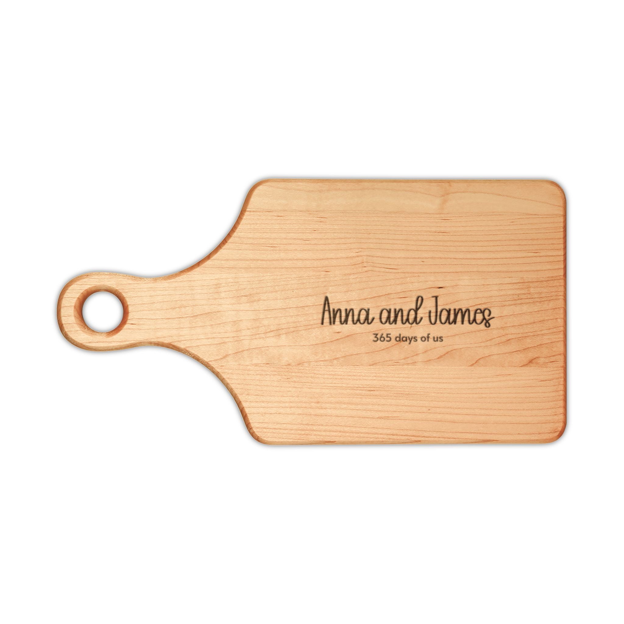 Engraved 1 Year Anniversary 365 Days of Us Wood Cutting Board