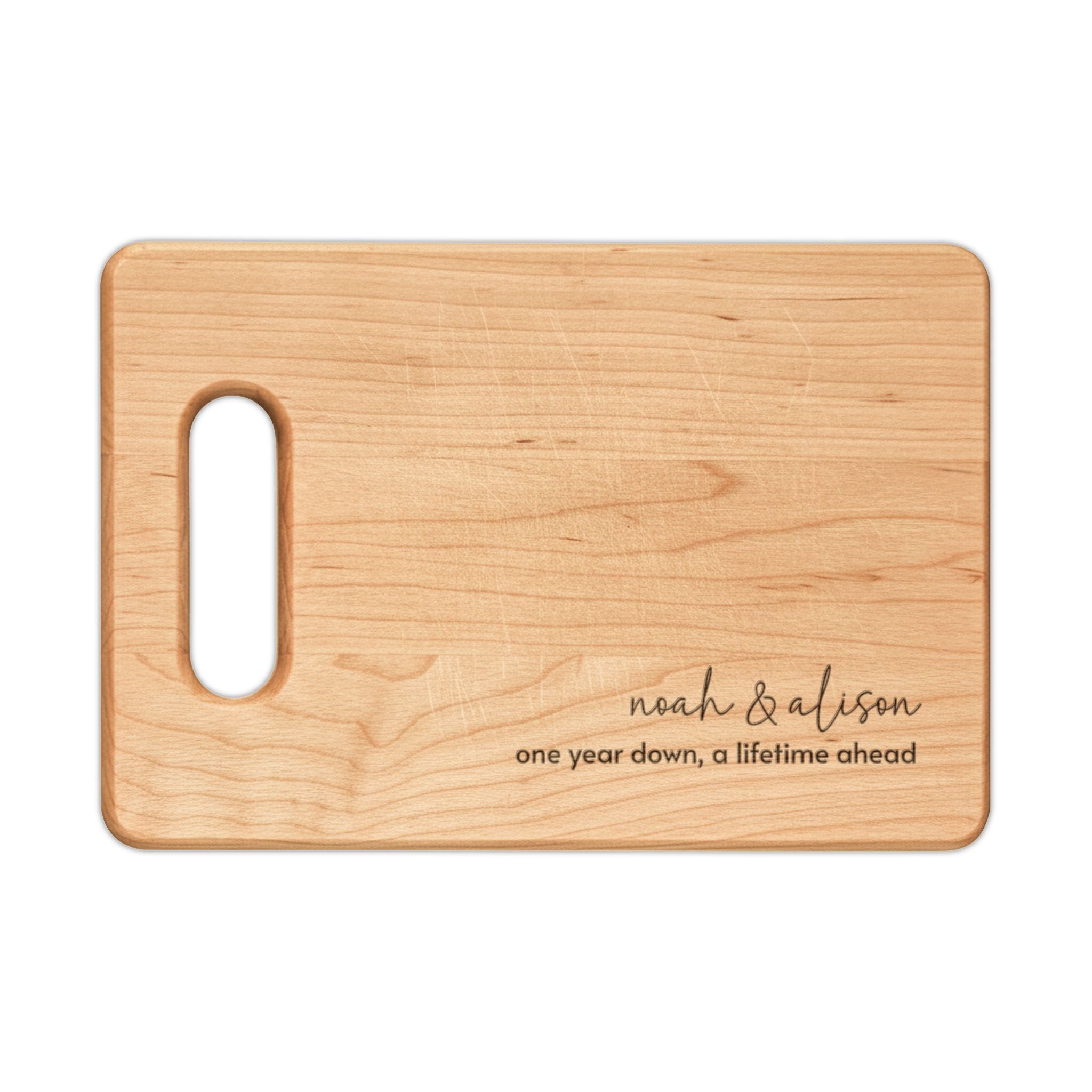 Copy of Engraved 1 Year Anniversary A Lifetime Ahead Wood Cutting Board
