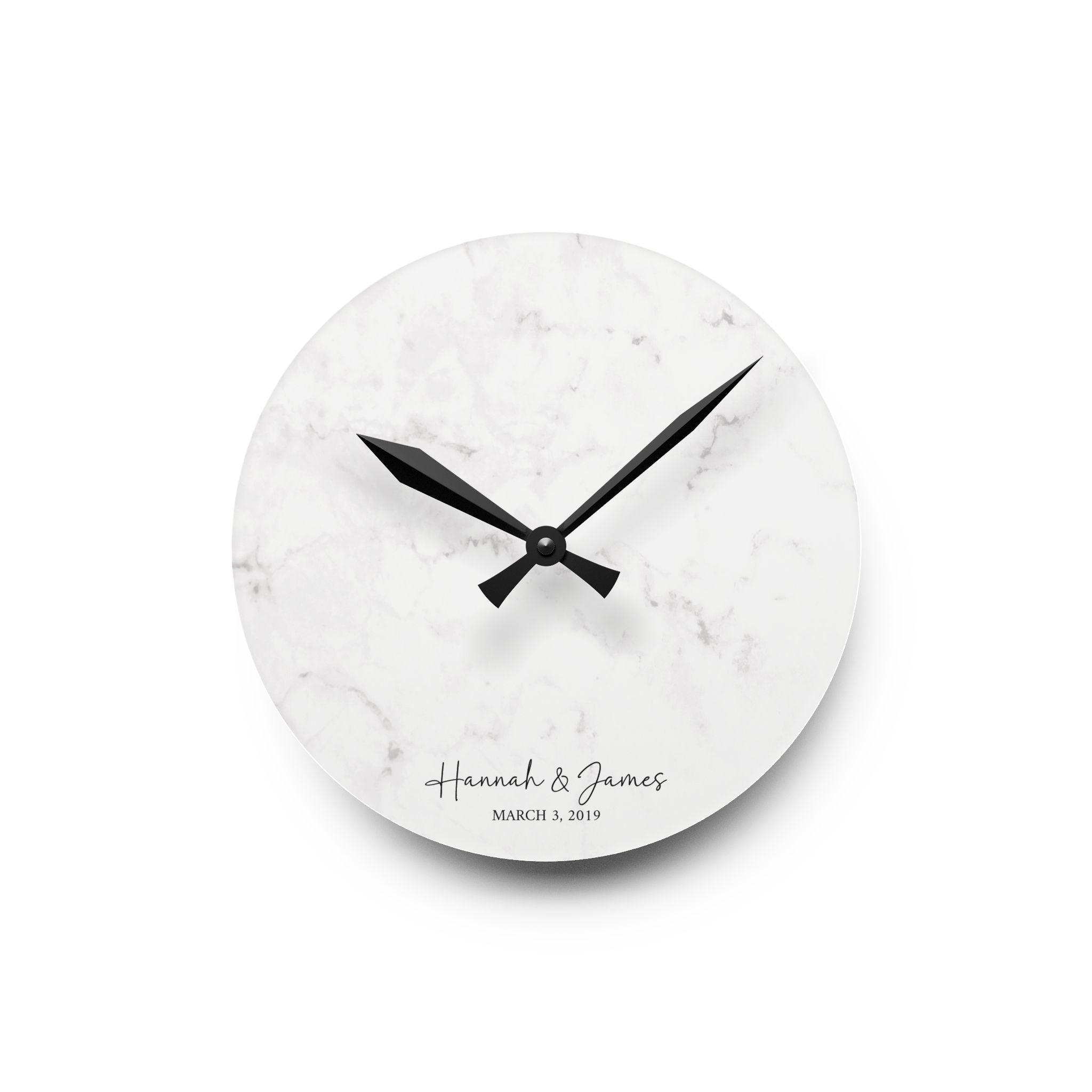 Personalized Wedding Photo Acrylic Wall Clock — Custom Couple Keepsake