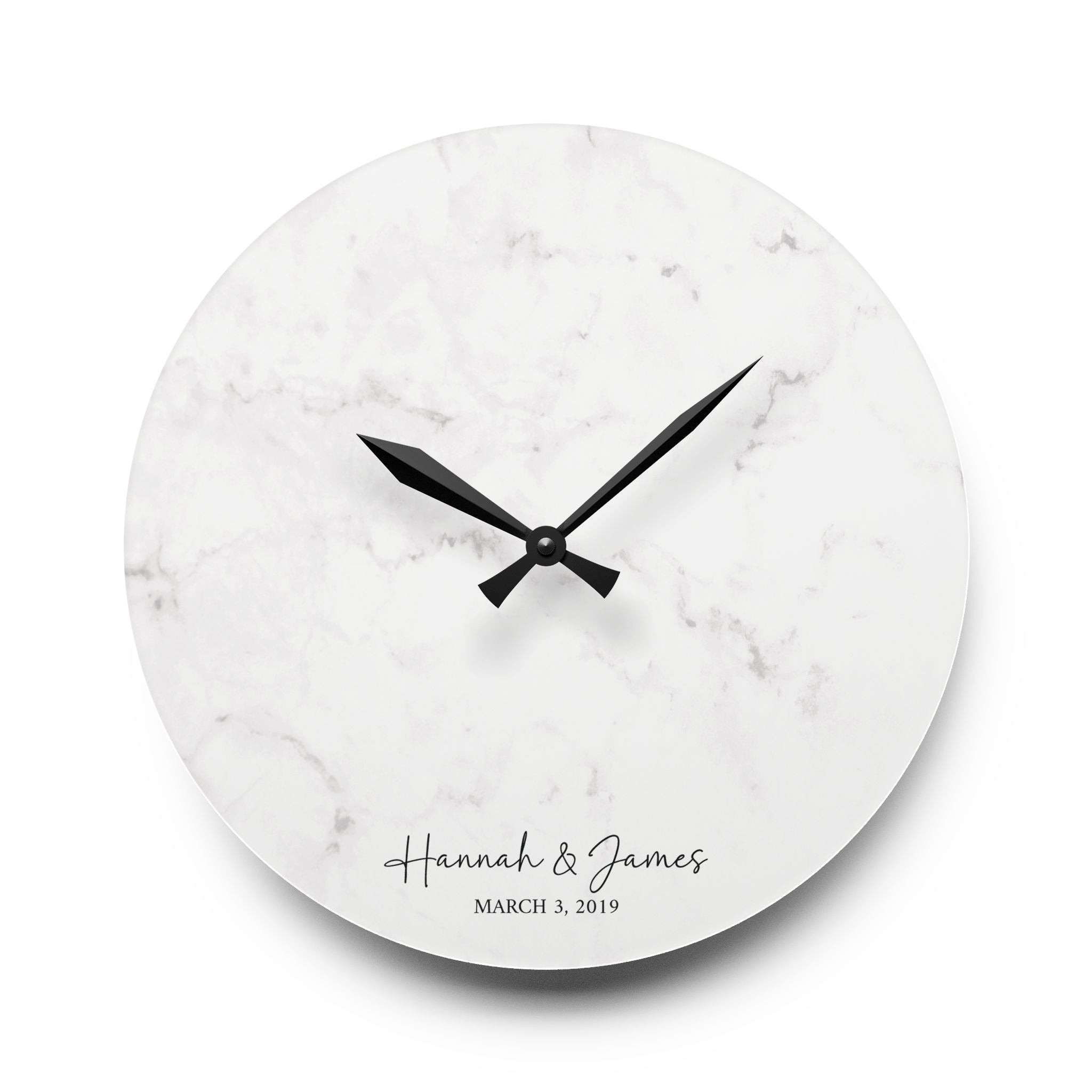 Personalized Wedding Photo Acrylic Wall Clock — Custom Couple Keepsake
