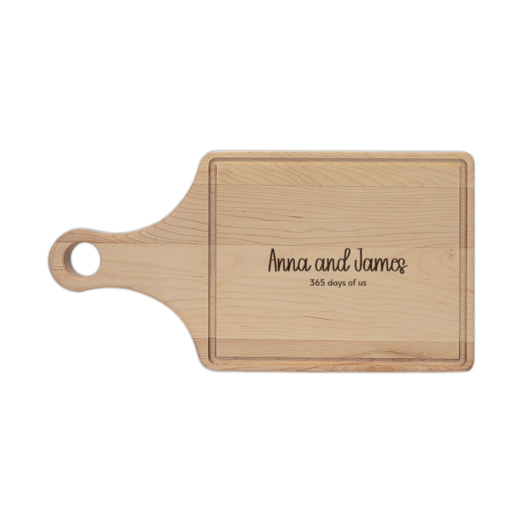 Engraved 1 Year Anniversary 365 Days of Us Wood Cutting Board