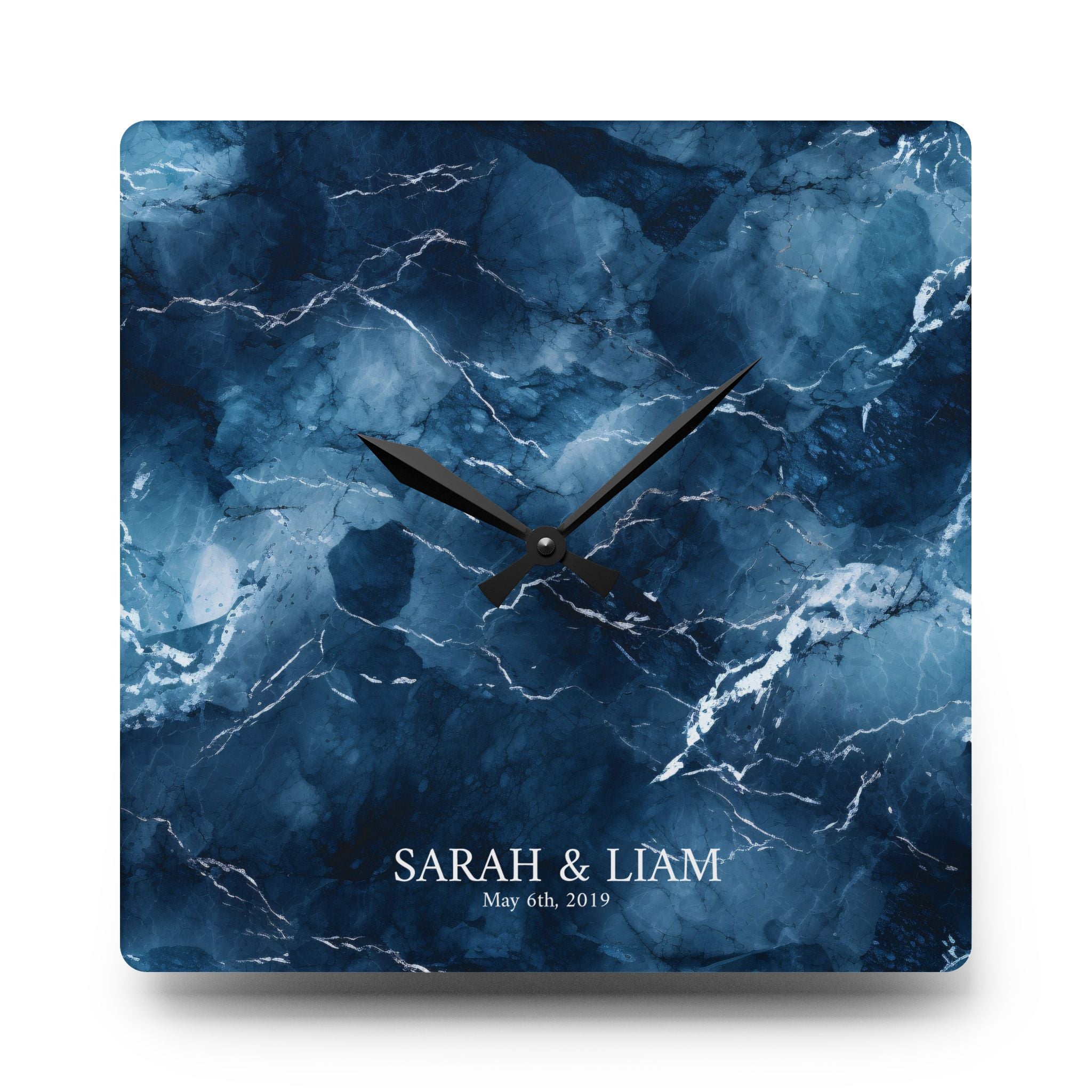 Personalized Wedding Photo Acrylic Wall Clock — Custom Couple Keepsake