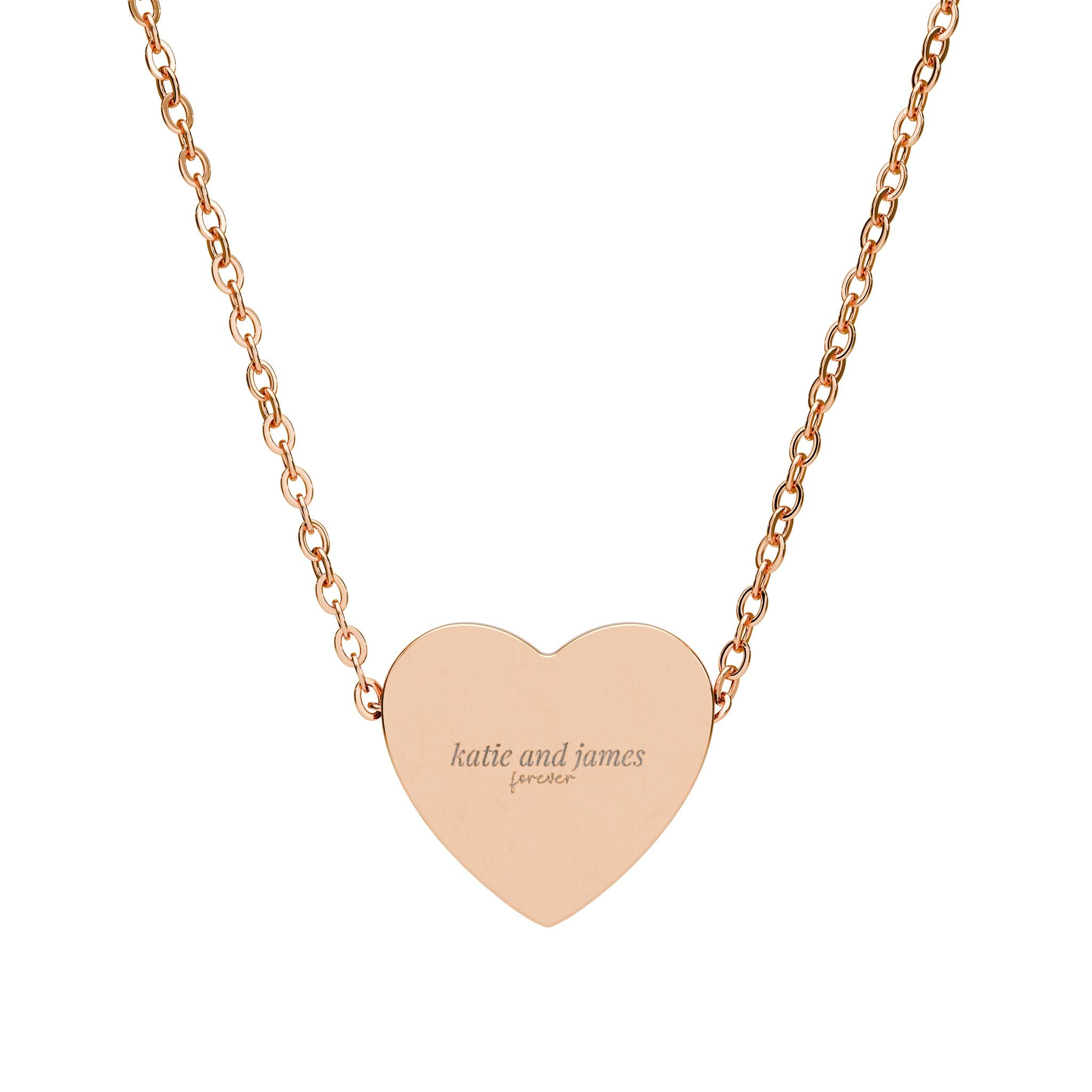 Engravable Heart Necklace — Personalized Minimalist Pendant (Silver or Black)