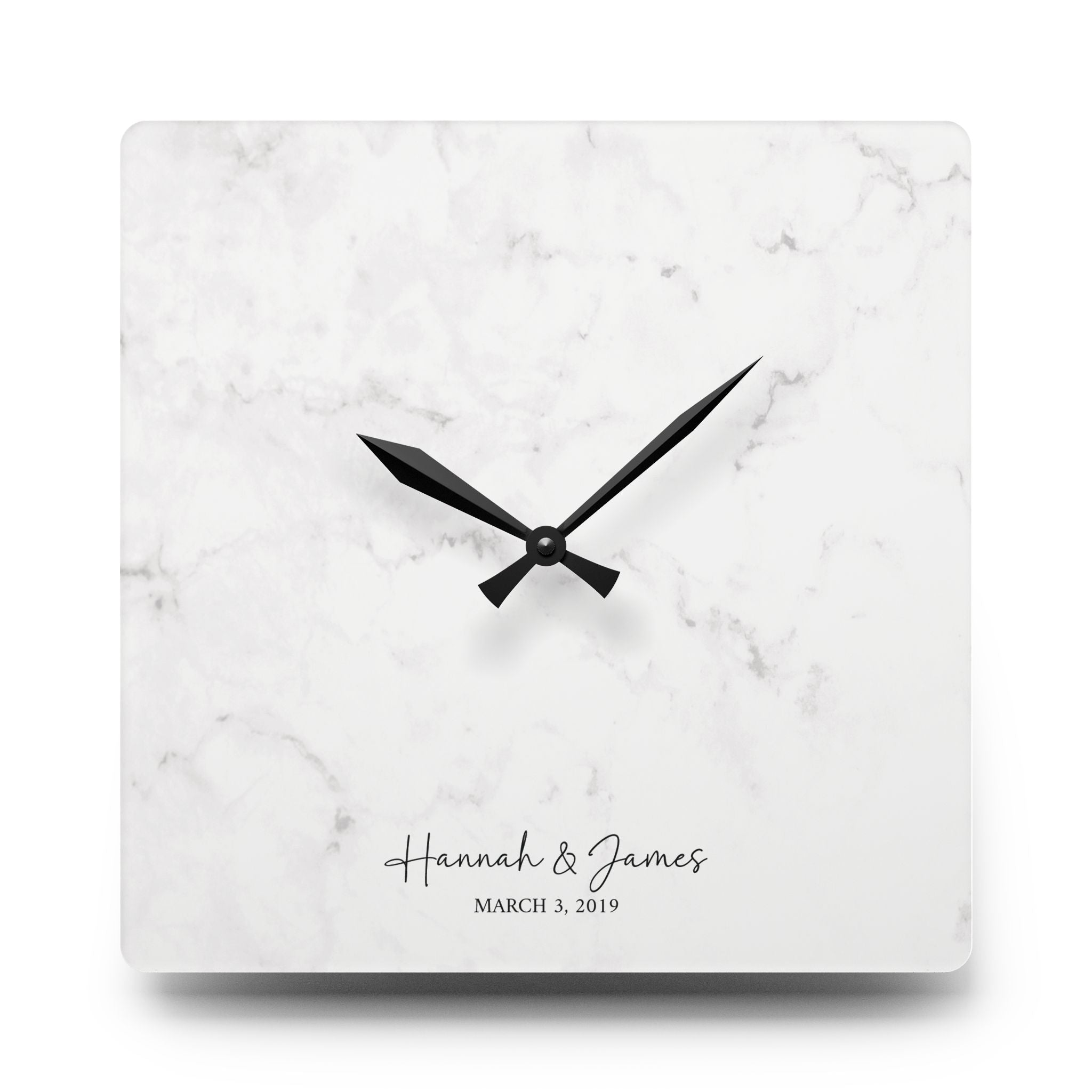 Personalized Wedding Photo Acrylic Wall Clock — Custom Couple Keepsake