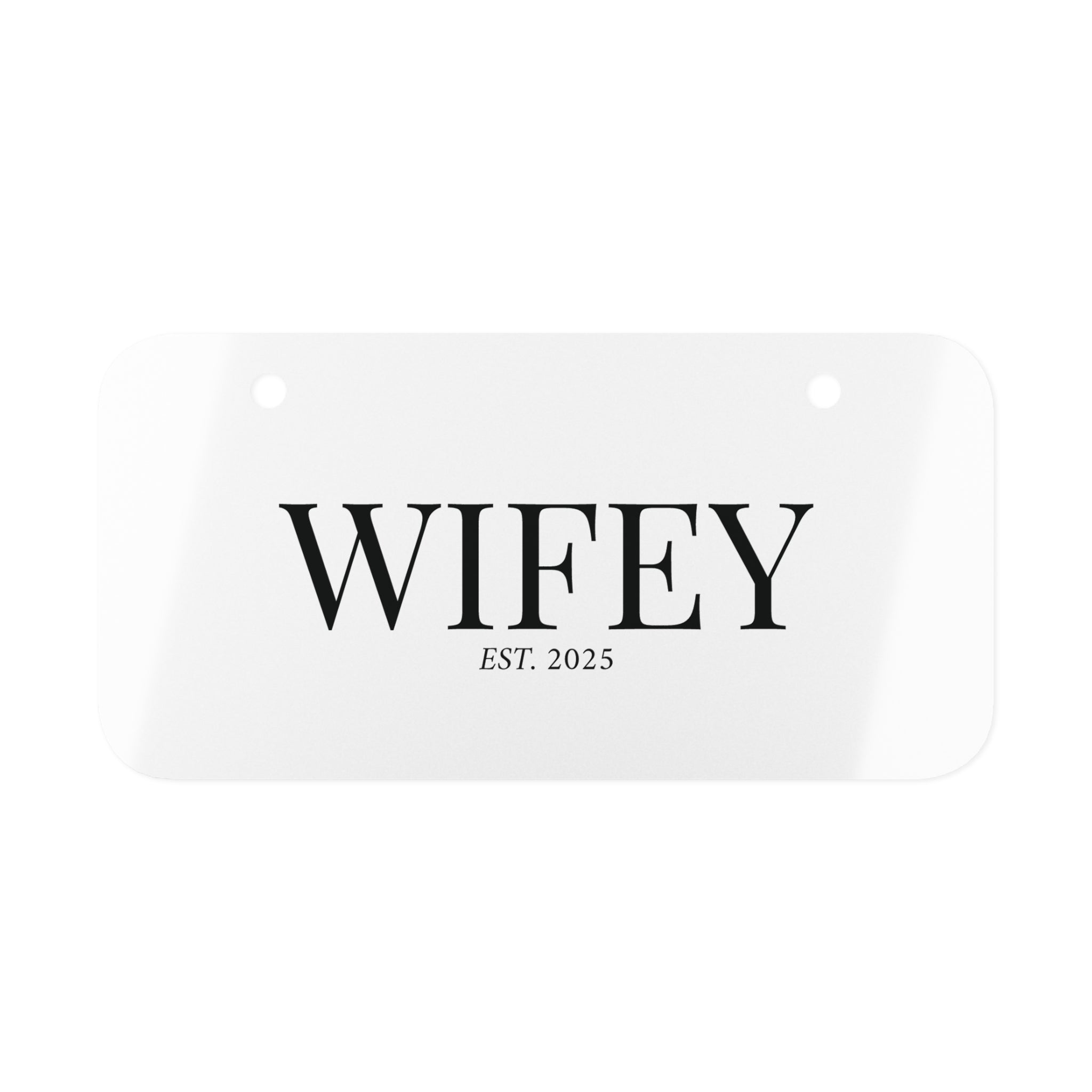 Wifey Est. 2025 Mini License Plate — Personalized Car Tag Gift for Newlyweds