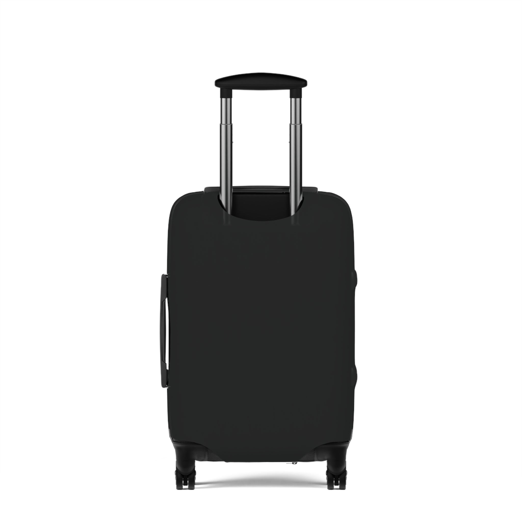 Personalized Black Luggage Cover — Monogram 'our next adventure awaits' Travel Protector