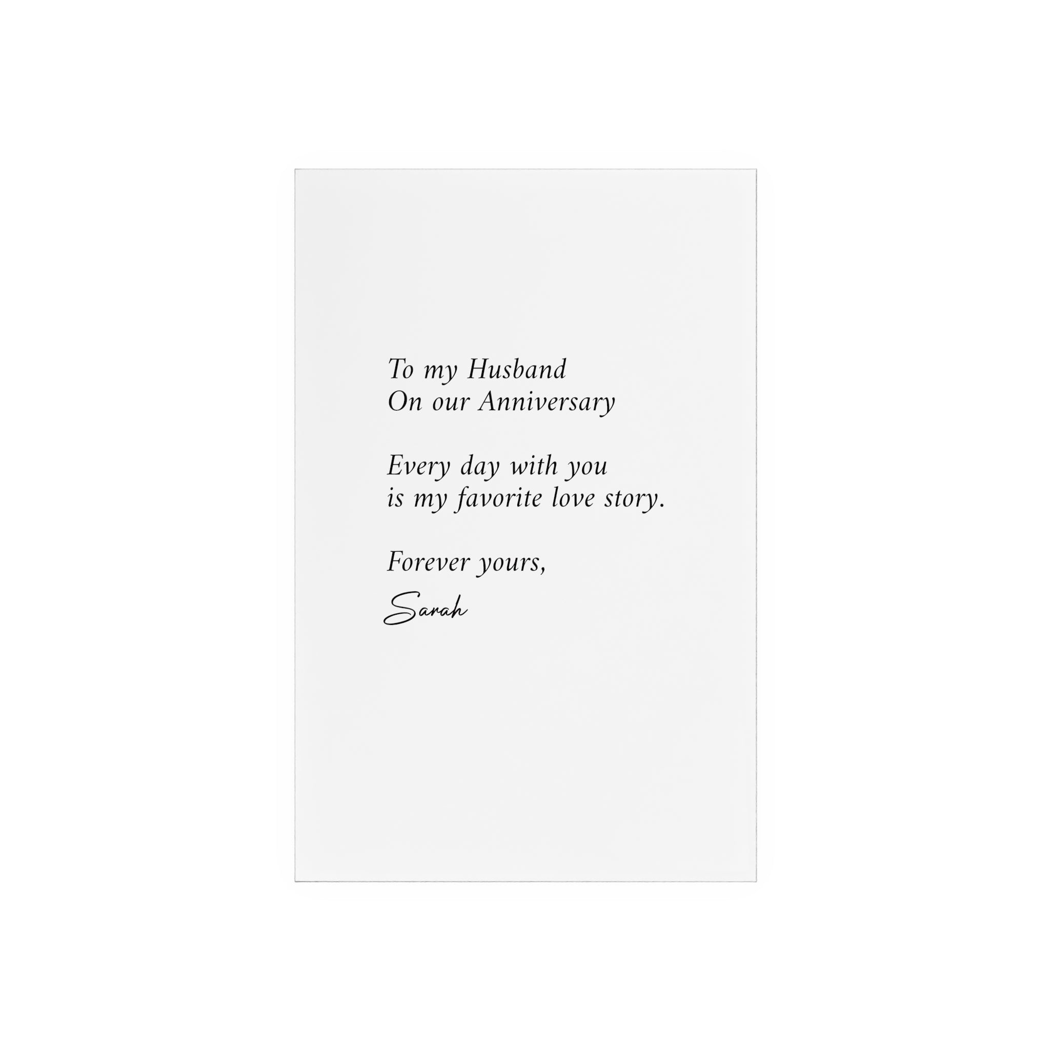 Anniversary Acrylic Plaque with Wooden Stand — Personalized Love Message