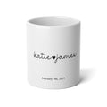 Anniversary 20oz Jumbo Mug — “Names with heart”