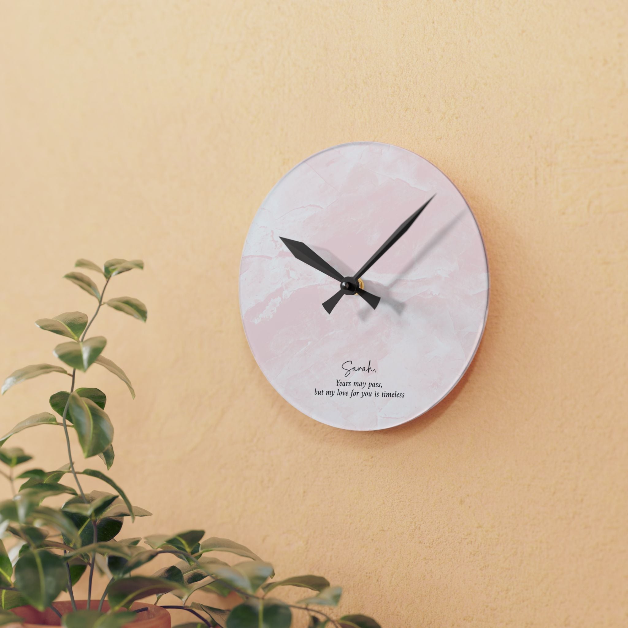 Personalized Wedding Photo Acrylic Wall Clock — Custom Couple Keepsake